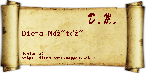 Diera Máté névjegykártya