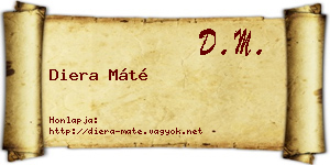 Diera Máté névjegykártya